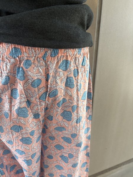 画像6: ブロックプリント　ロゼアのルームウェア　パンツ (6)