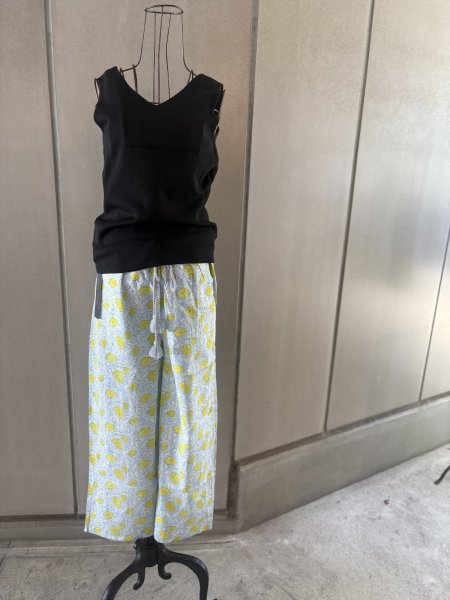 画像1: ブロックプリント　ロゼアのルームウェア　パンツ (1)