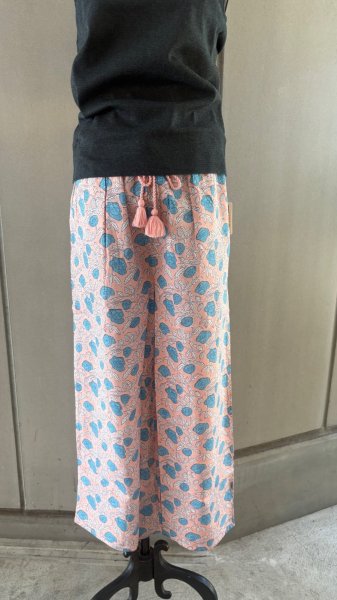 画像2: ブロックプリント　ロゼアのルームウェア　パンツ (2)