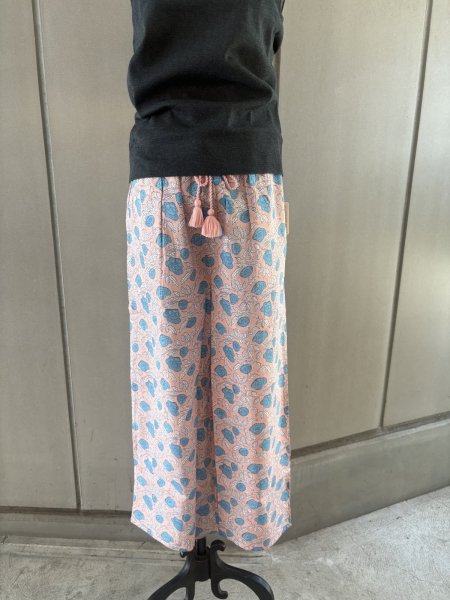 画像1: ブロックプリント　ロゼアのルームウェア　パンツ (1)
