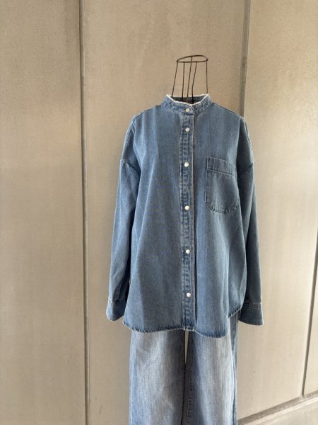 画像1: バックフリル　デニムシャツ (1)