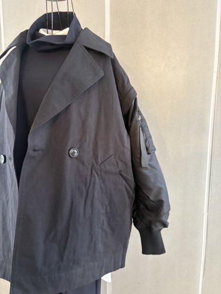画像2: Ma-1 スリーブ  ショートトレンチコート (2)