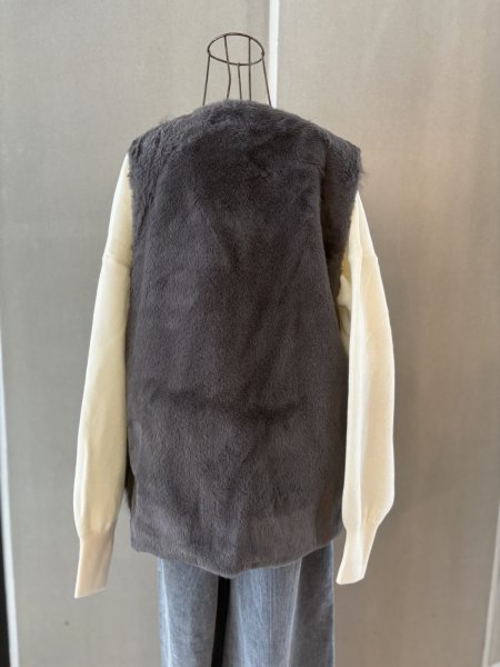 画像7: ミックスファー ジレ (7)